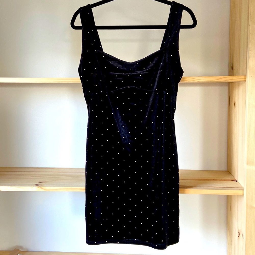 Forever 21 Black Velour Mini Dress
